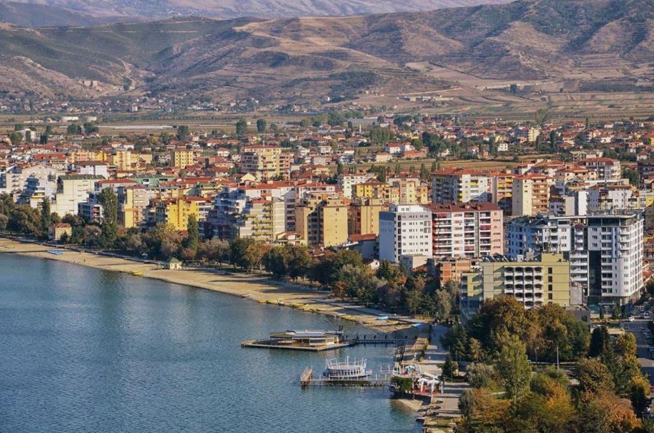 Swans flat in Pogradec, albania