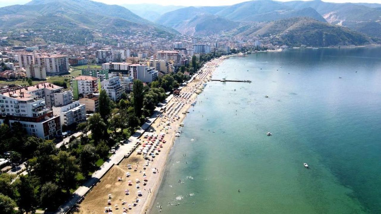 Swans flat in Pogradec, albania