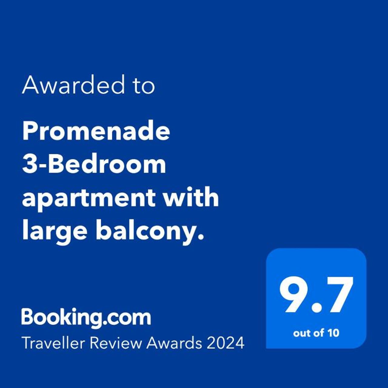 Promenade 3-Bedroom apartment with large balcony.